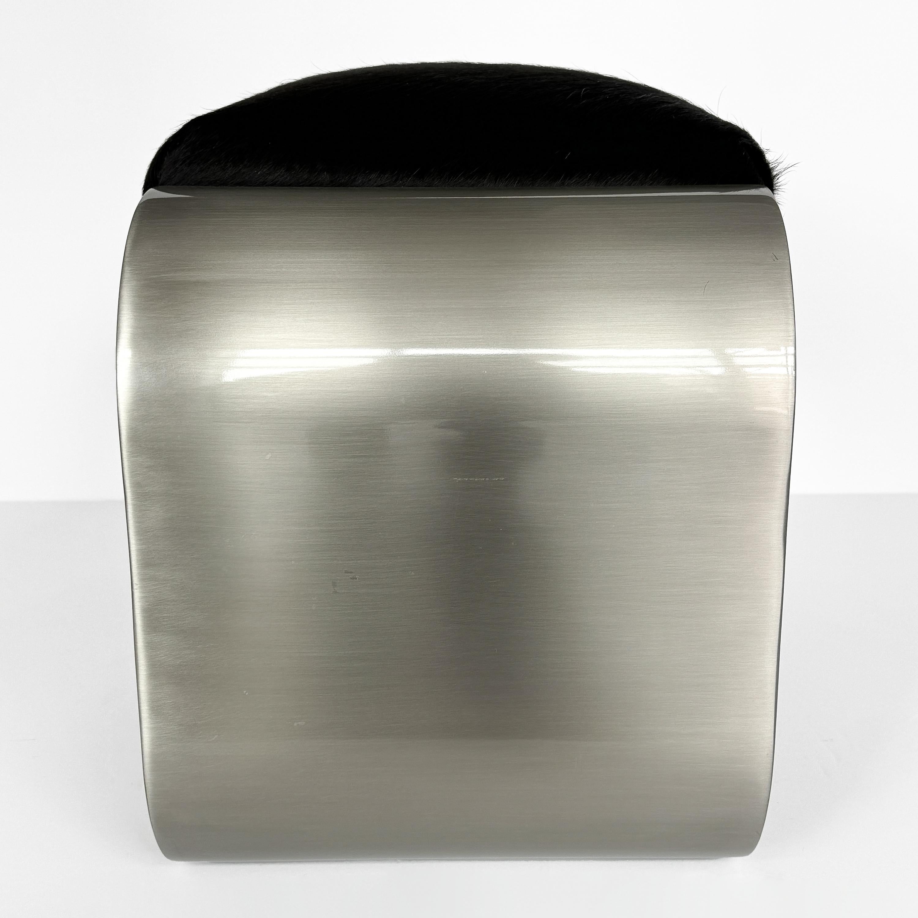 Paar Brueton „Macao“ Stahlbänke aus Stahl von Stanley Jay Friedman im Angebot 10