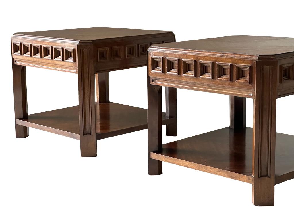 French Pair Brutalist Design Side Tables, France, 1960s For Sale