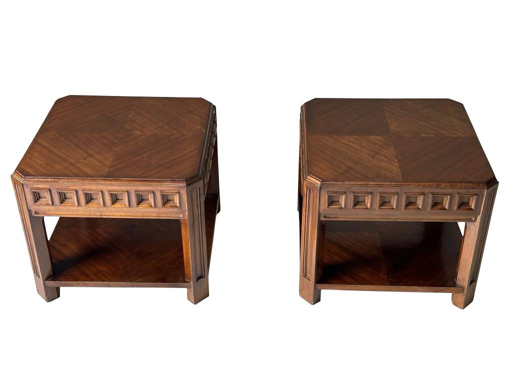 Mid-20th Century Pair Brutalist Design Side Tables, France, 1960s For Sale