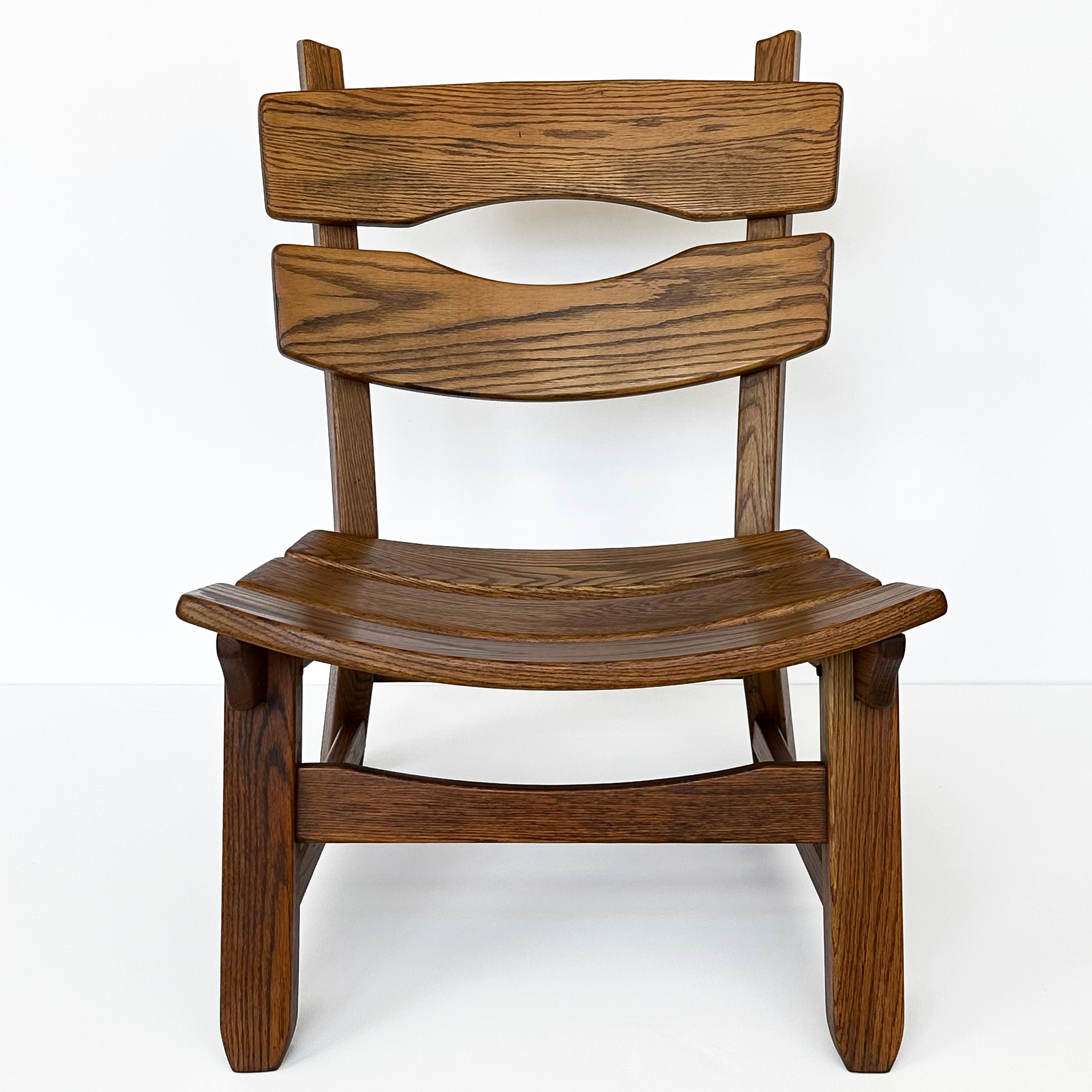Fin du 20e siècle Paire de fauteuils de salon modernistes rustiques en chêne massif par Dittmann & Co en vente