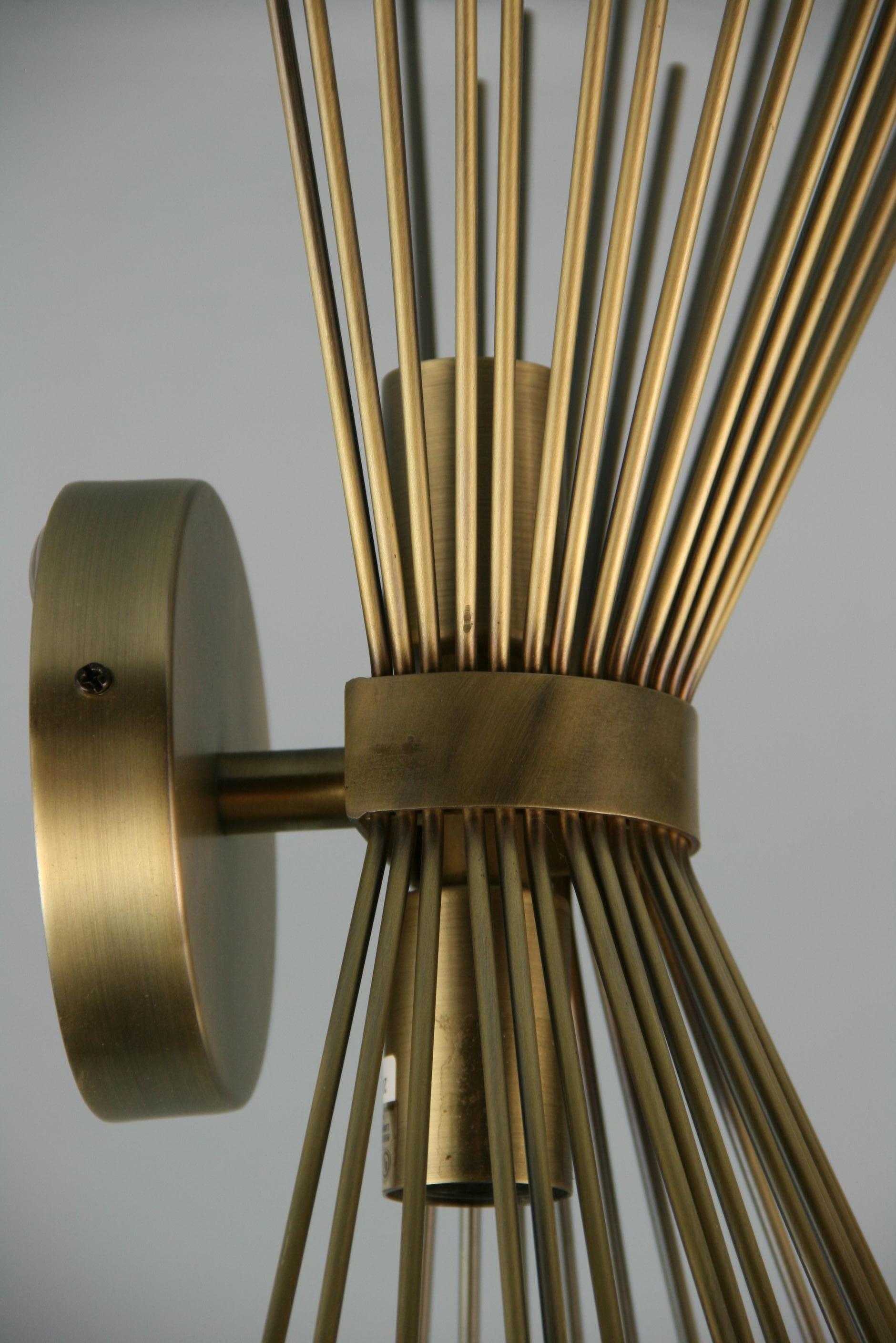 Pair of Gilt  Brutalist  Wall Sconces For Sale 2