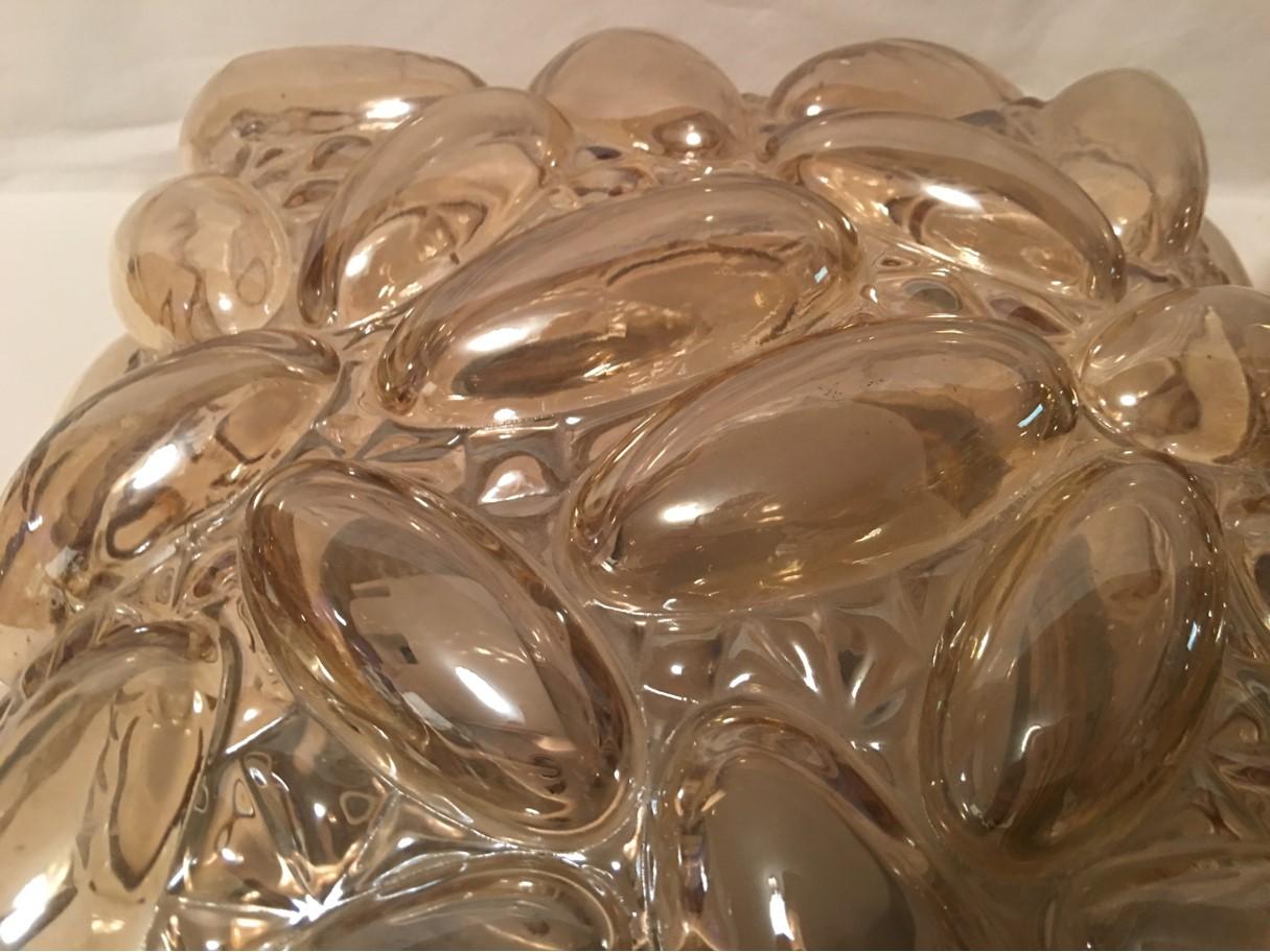 Pair Bubble Amber Glass Flush Mount or Sconces For Sale 1