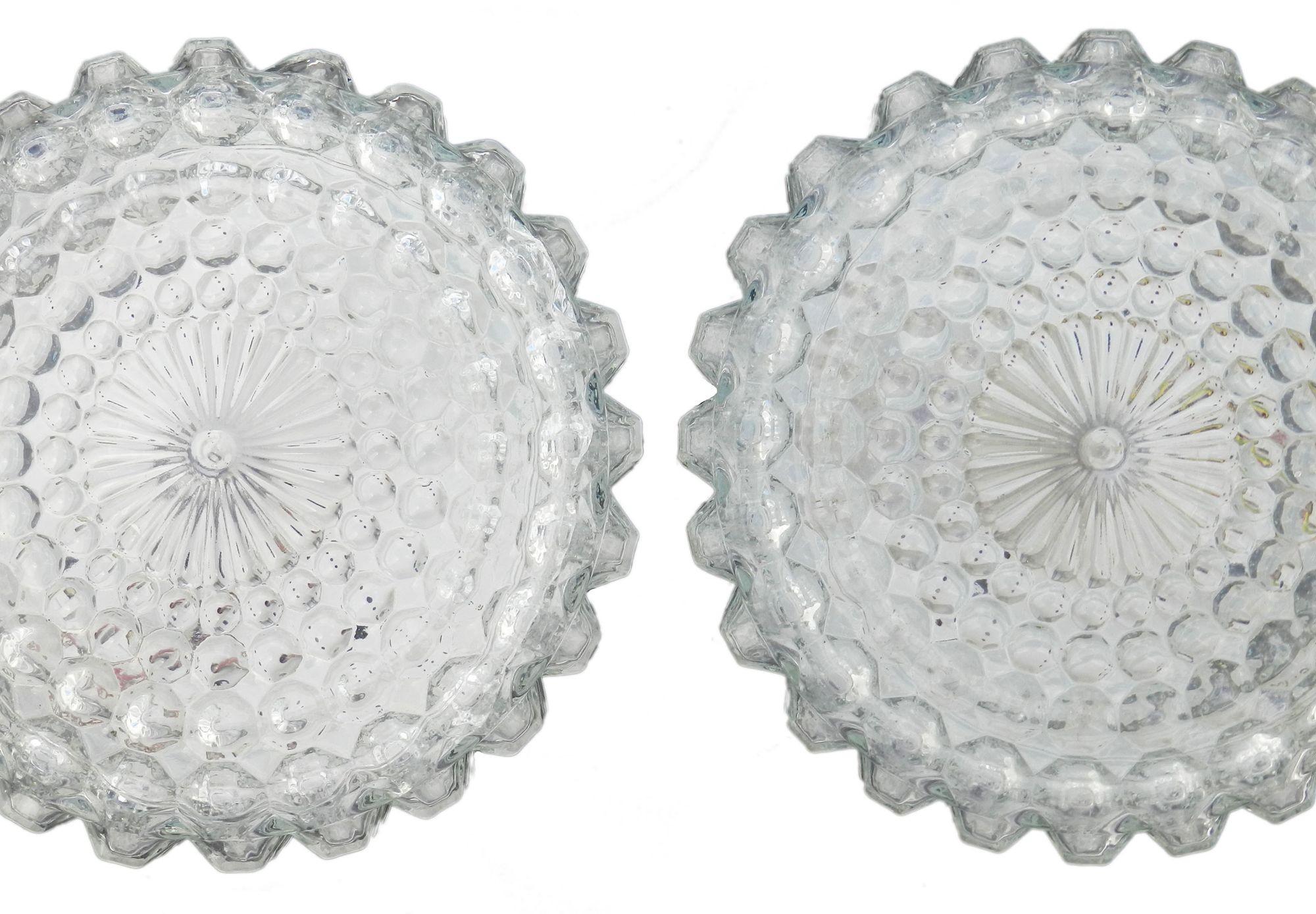Pair Bubble Glass Flush Mounts Sconces Wall Lights Helena Tynell style c1970 In Good Condition For Sale In Mimizan, FR