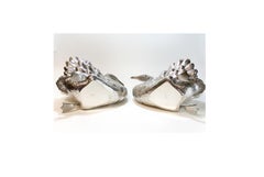 Pair of Buccellati Italian Sterling Silver Large Swan Bowls