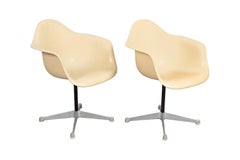 Pair Bucket Fiberglass Swivel Chairs Charles Eames for Herman Miller