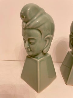 Pair Buddha Sculptures Or Bookends