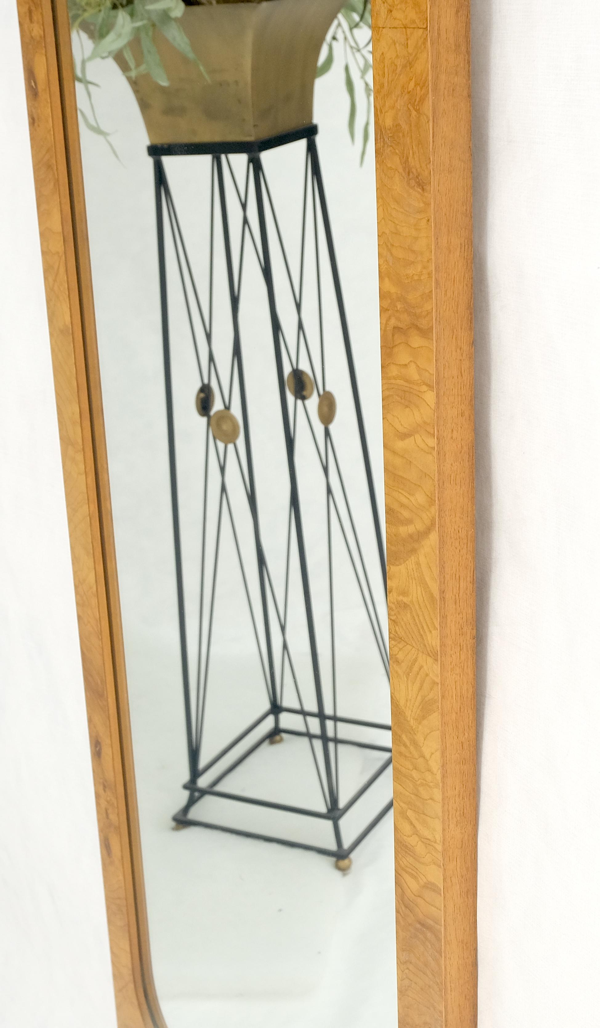 Pair Burl Walnut Mid Century Modern Milo Baughman Rectangle Wall Mirrors MINT! For Sale 2