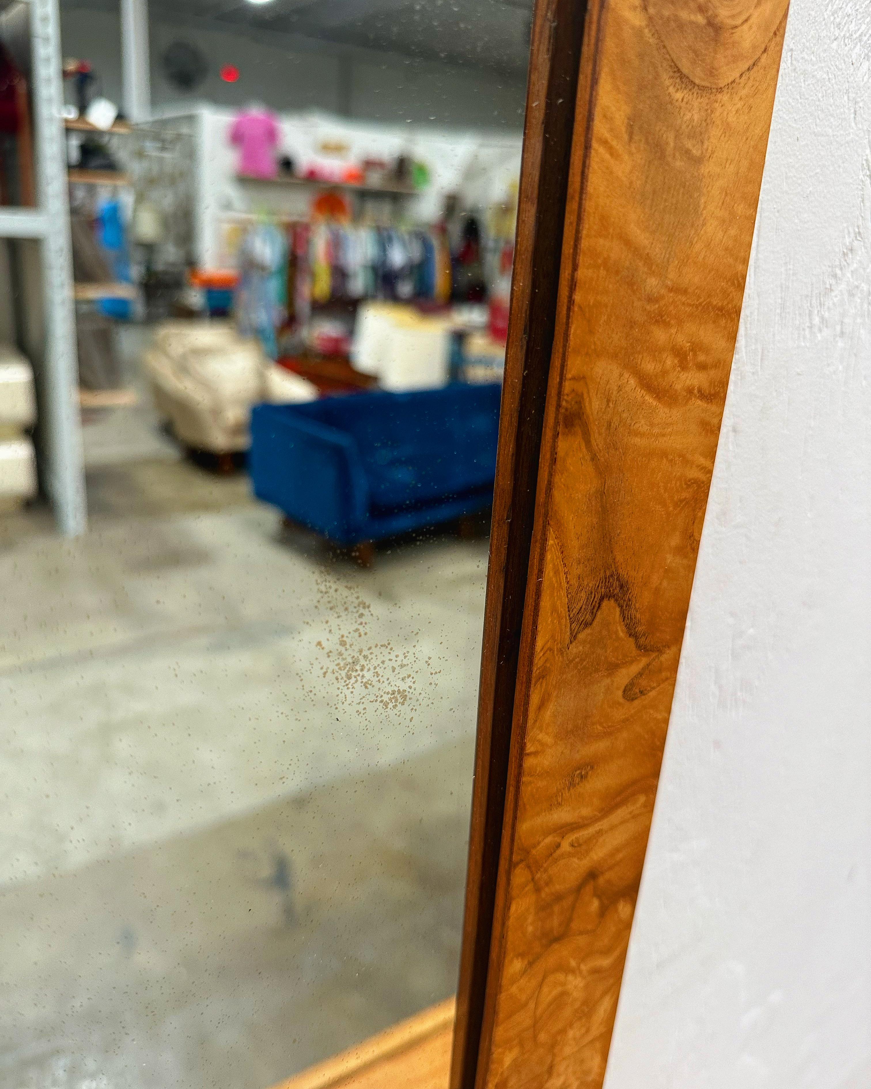 Pair Burl Wood Mirrors - Roland Carter for Lane - Midcentury After Milo Baughman 1