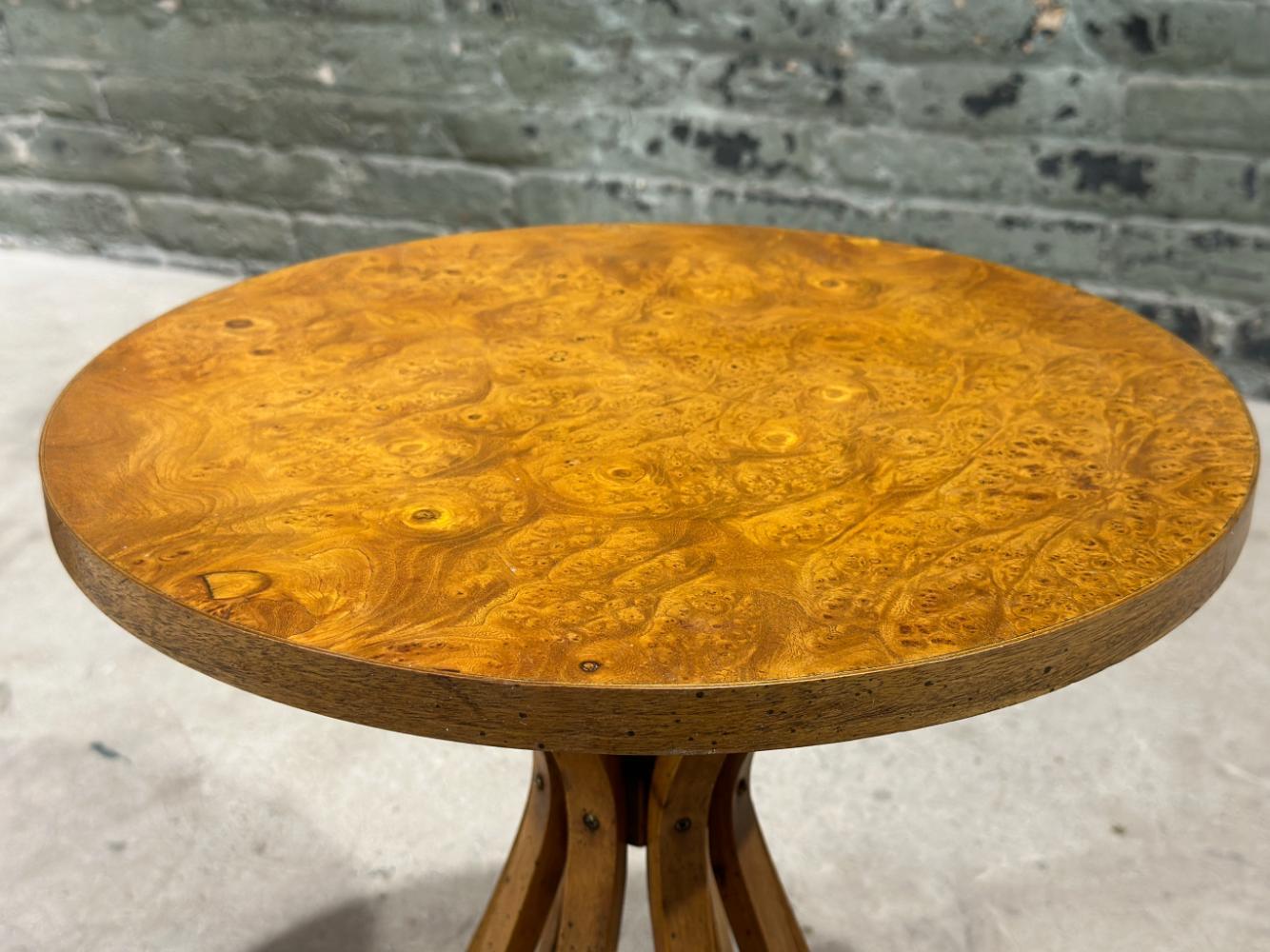 Pair Burlwood Sheaf of Wheat Side/End Tables, 1960 3