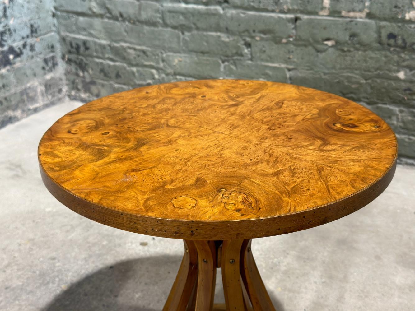 Pair Burlwood Sheaf of Wheat Side/End Tables, 1960 2