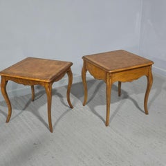 Pair Burr Elm Lamp Tables