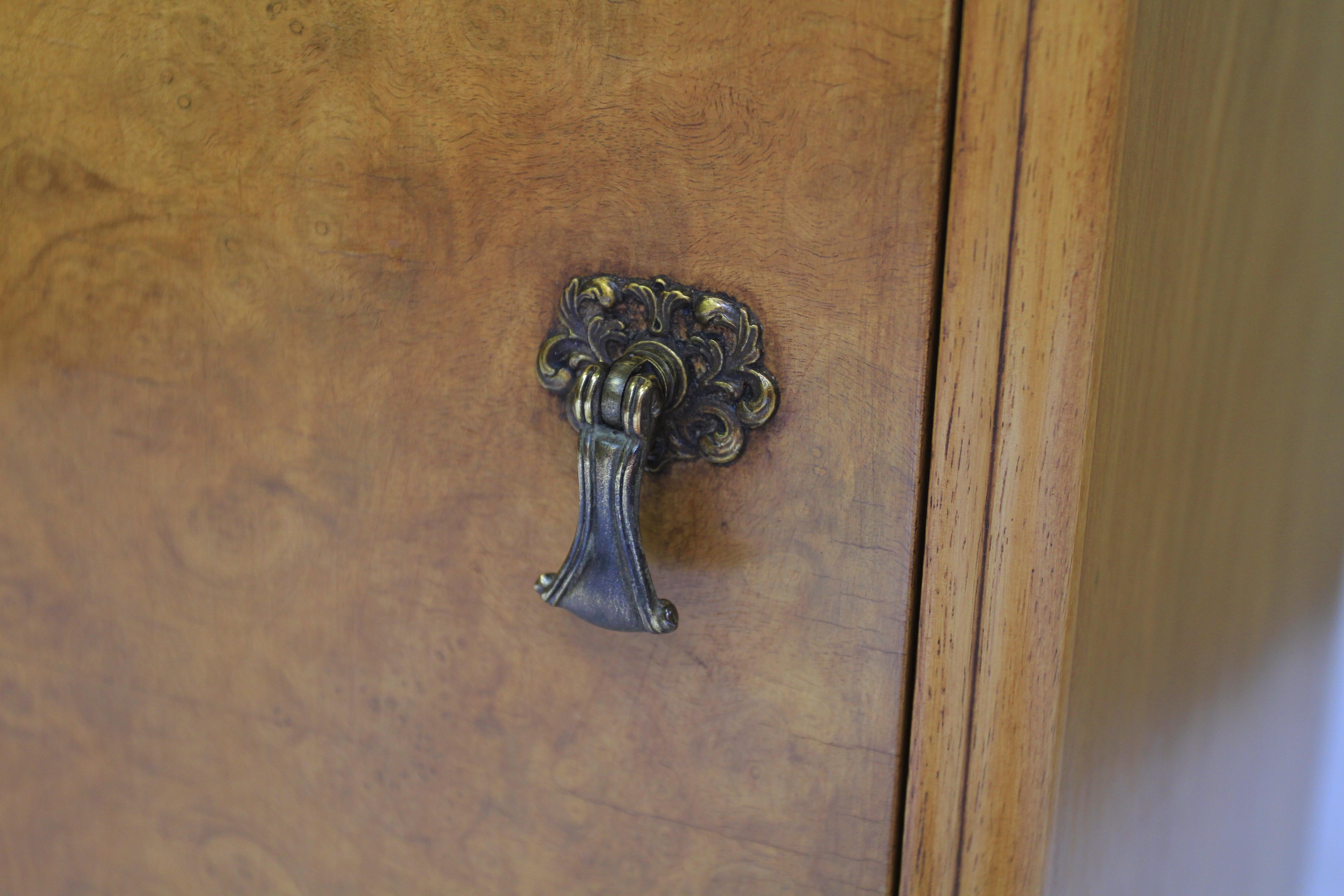 Pair Burr Walnut Bedside Cupboards circa 1930s 1