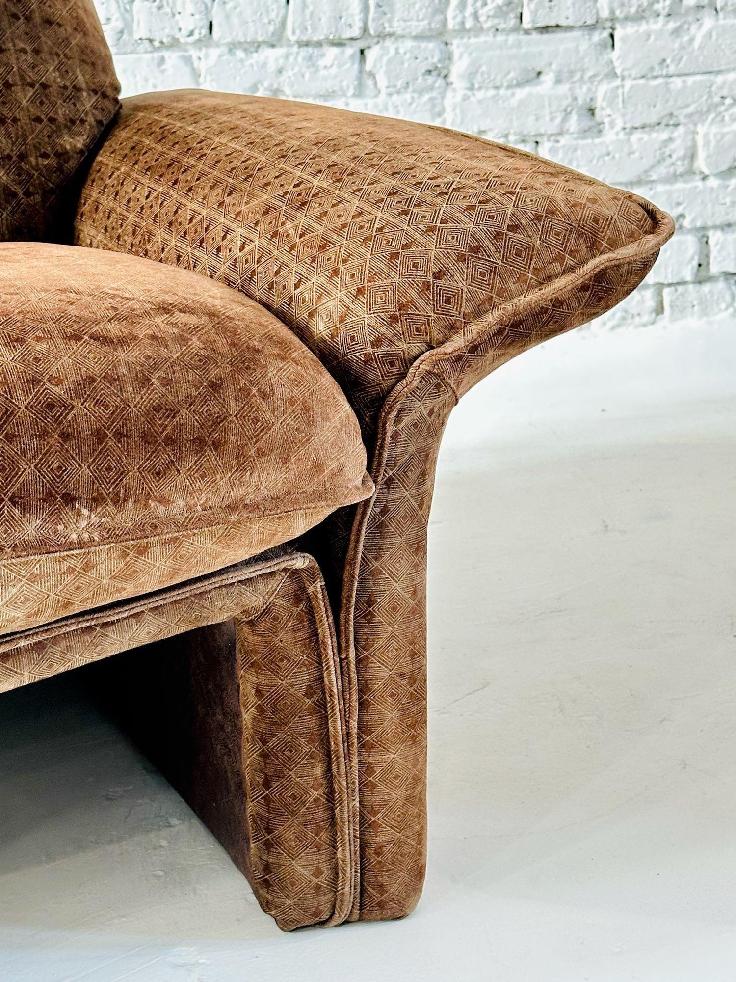 Paire de chaises longues en daim Busnelli 