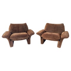 Paire de chaises longues en daim Busnelli "Misinto", Italie 1970