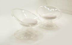 Paire de fauteuils de salon en forme de coupe par Estelle & Erwine Laverne, polissage professionnel