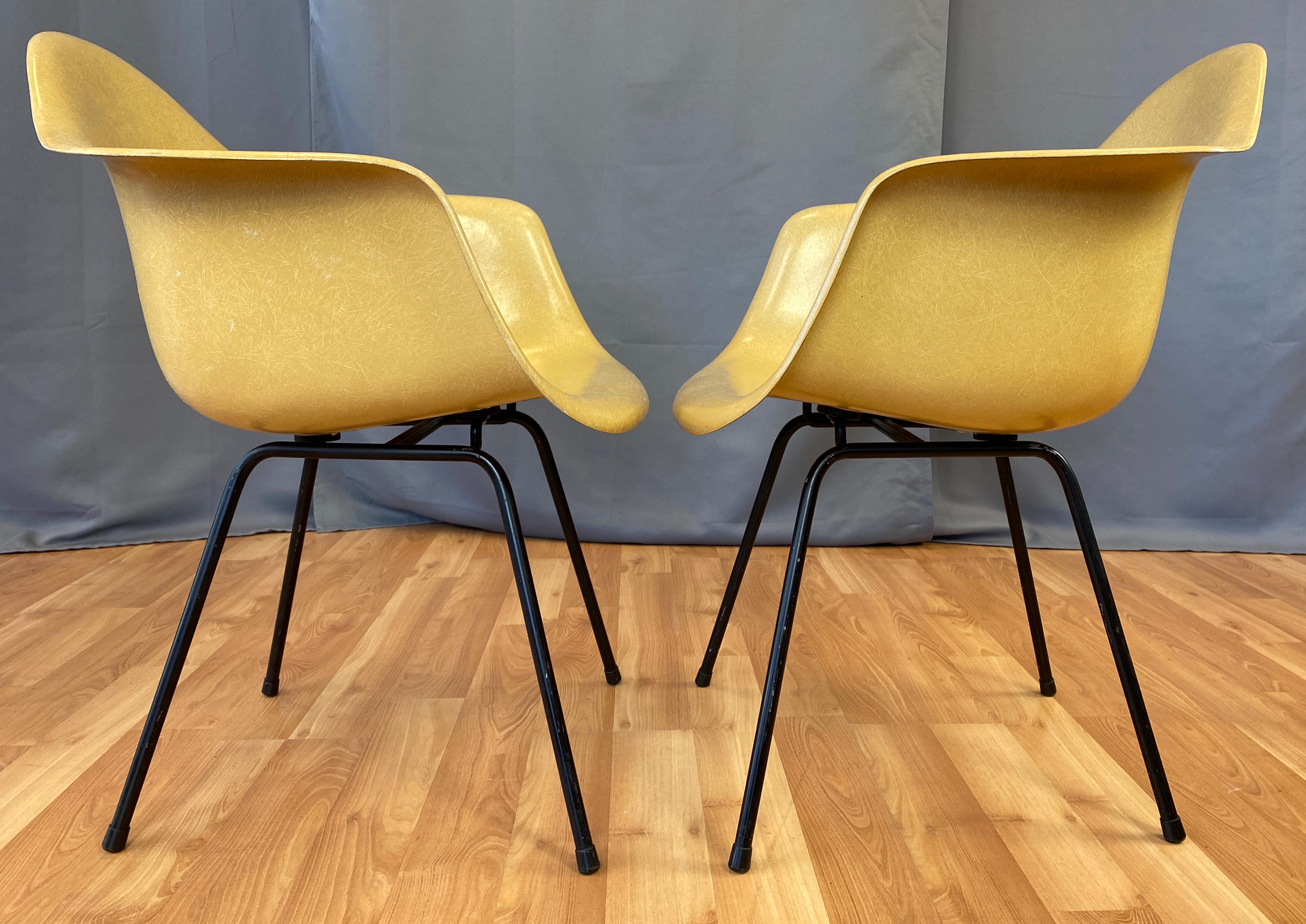 Pair of circa 1960s Charles Eames Fiberglass Shell Armchair for Herman Miller 1