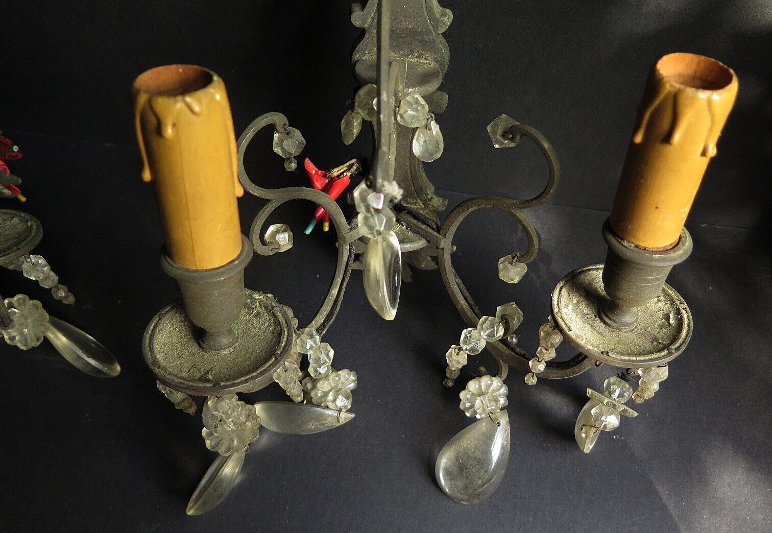 Pair c1790 Russian Imperial Silverplate Silver Plated w/ Crystal Wall Sconces For Sale 5