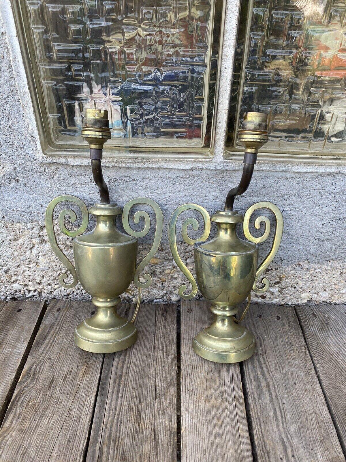 Pair c1900 French Neoclassical style Bronze Trophy/ Vase Form Wall Sconces In Good Condition For Sale In Opa Locka, FL