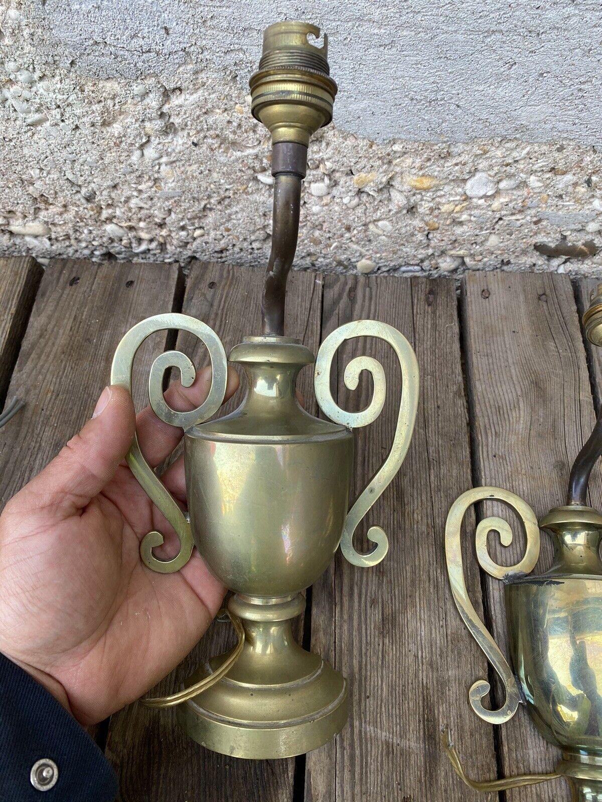 Pair c1900 French Neoclassical style Bronze Trophy/ Vase Form Wall Sconces For Sale 1