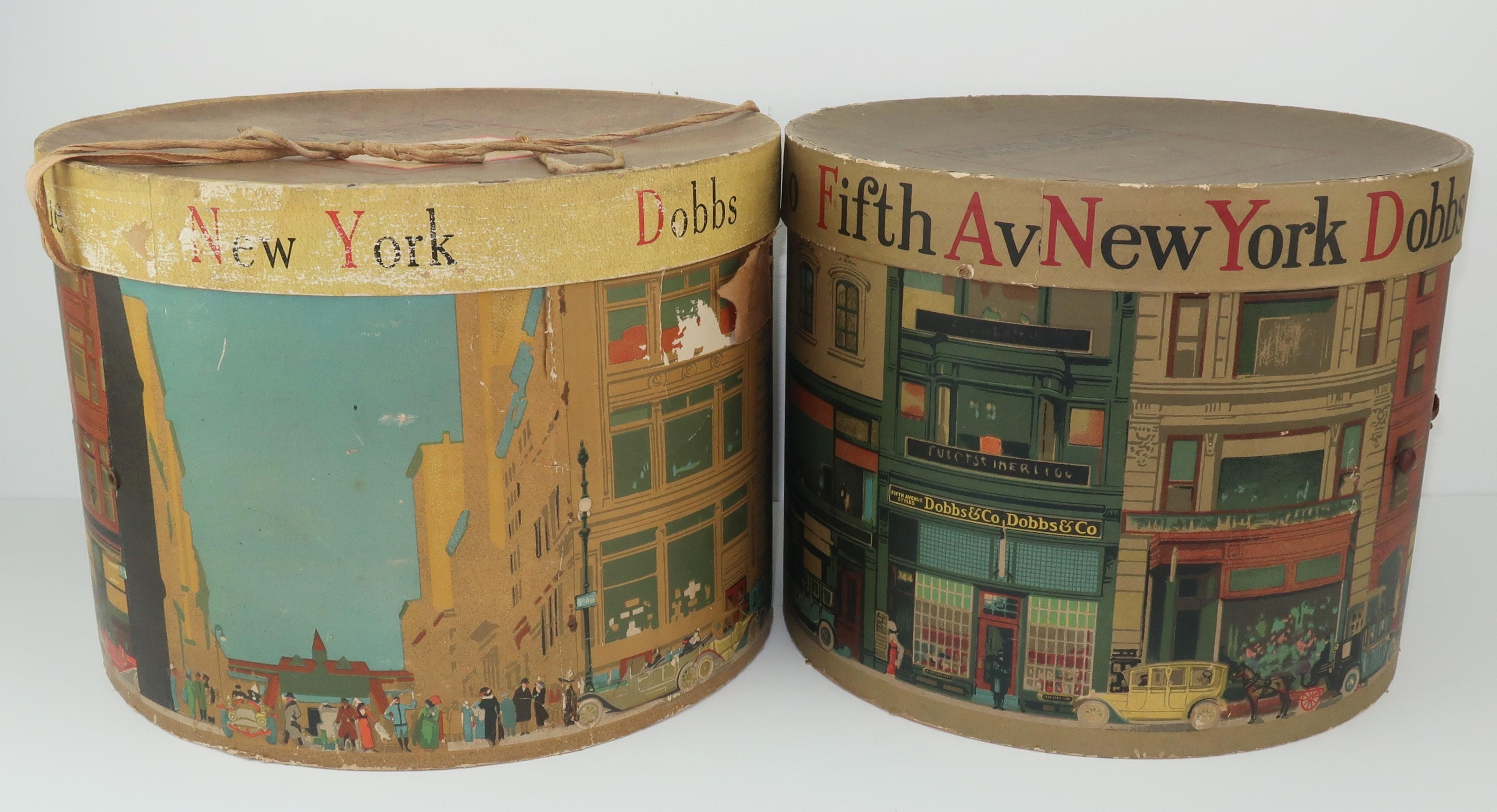 Vintage Black & Yellow Hat box DOBBS Fifth Avenue Hats New York