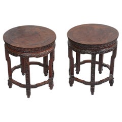 Pair C19th Chinese hardwood stands.