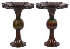 Pair of 19th Century Japanese Meiji Period Bronze Carp Vases