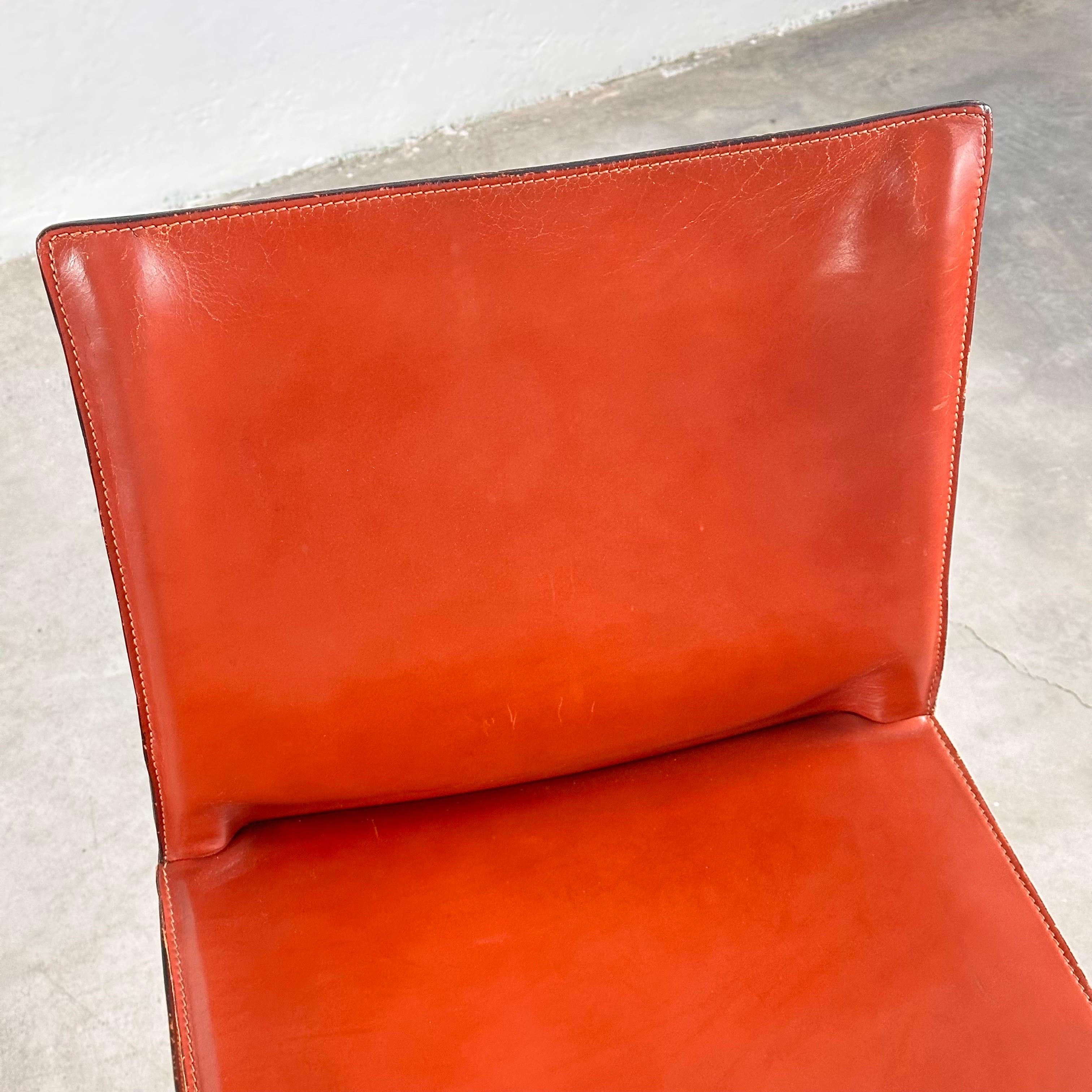 Pair CAB 412 Chairs by Mario Bellini for Cassina in Red Leather, 1970s For Sale 3