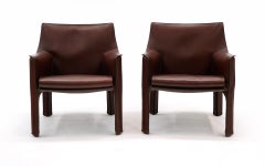 Pair CAB 414 Lounge Chairs by Mario Bellini for Cassina, Oxblood Leather