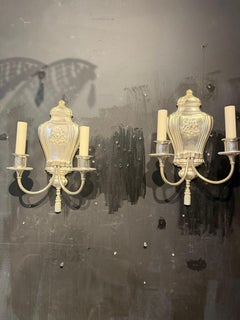 1900 Caldwell Silver Plated Sconces Adam Style