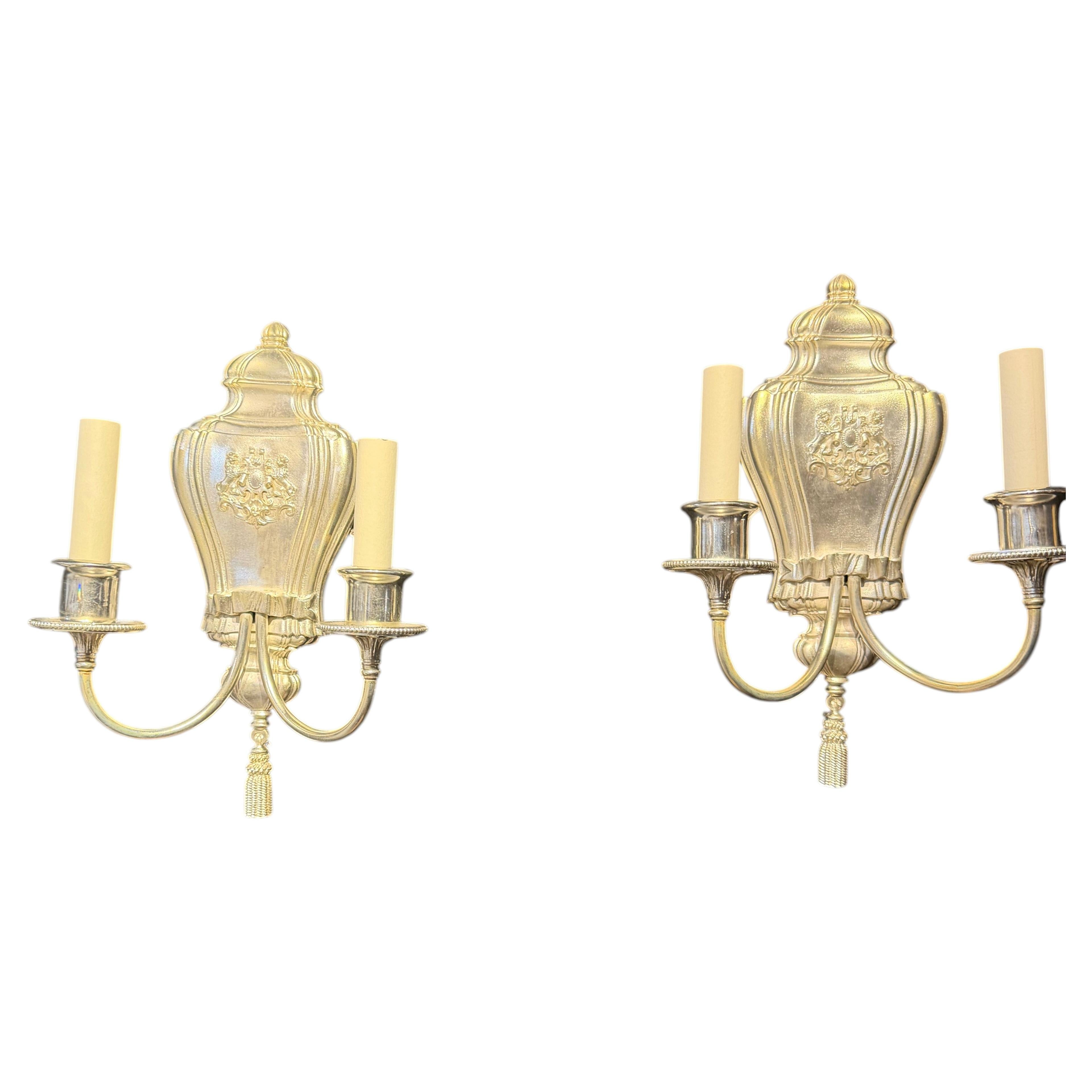 1900 Caldwell Silver Plated Sconces Adam Style