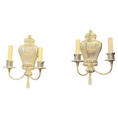 1900 Caldwell Silver Plated Sconces Adam Style