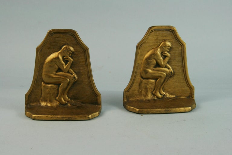 3-633 pair of Caldwell bronzed cast metal bookends.
