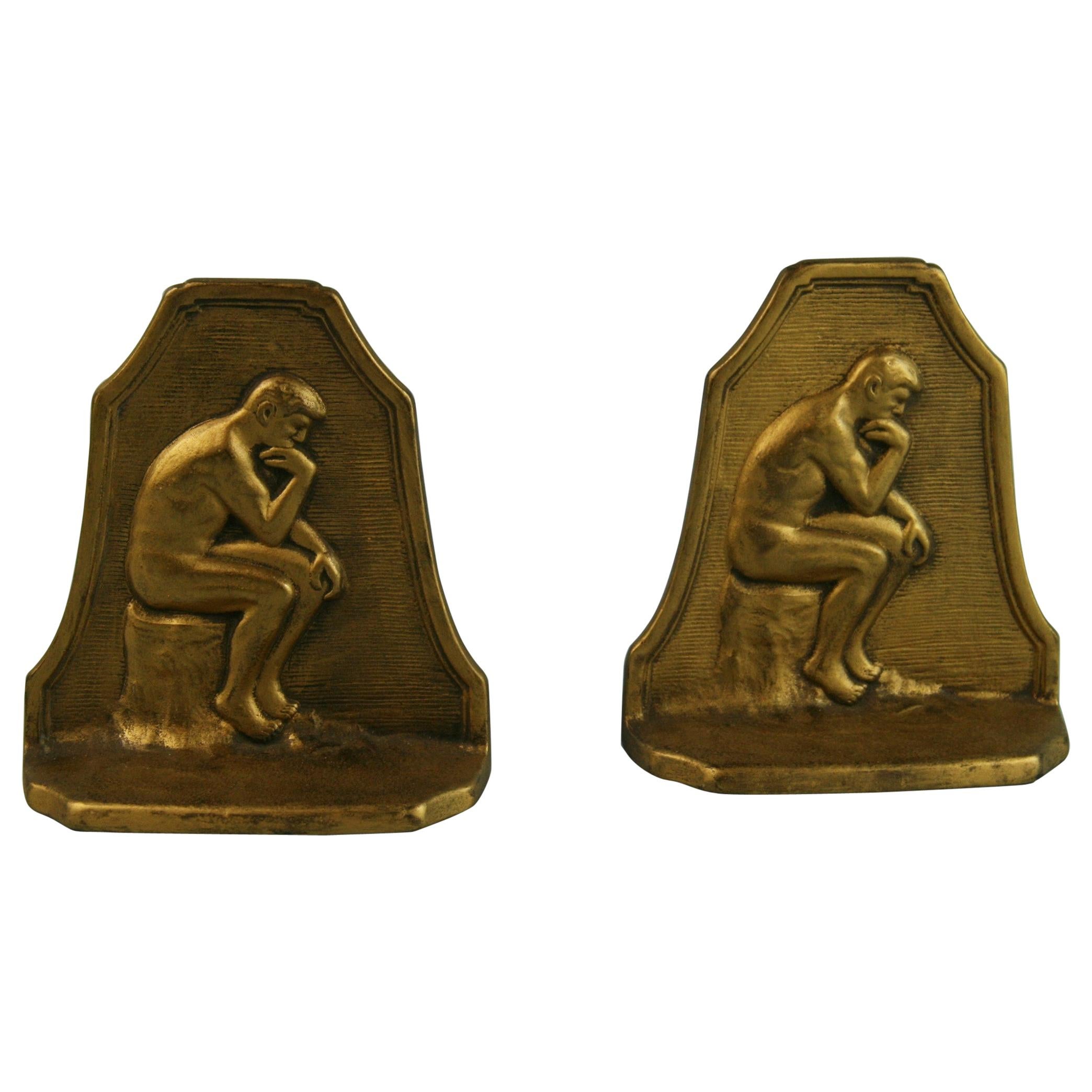 Pair of Caldwell Thinker Bookends, 1929