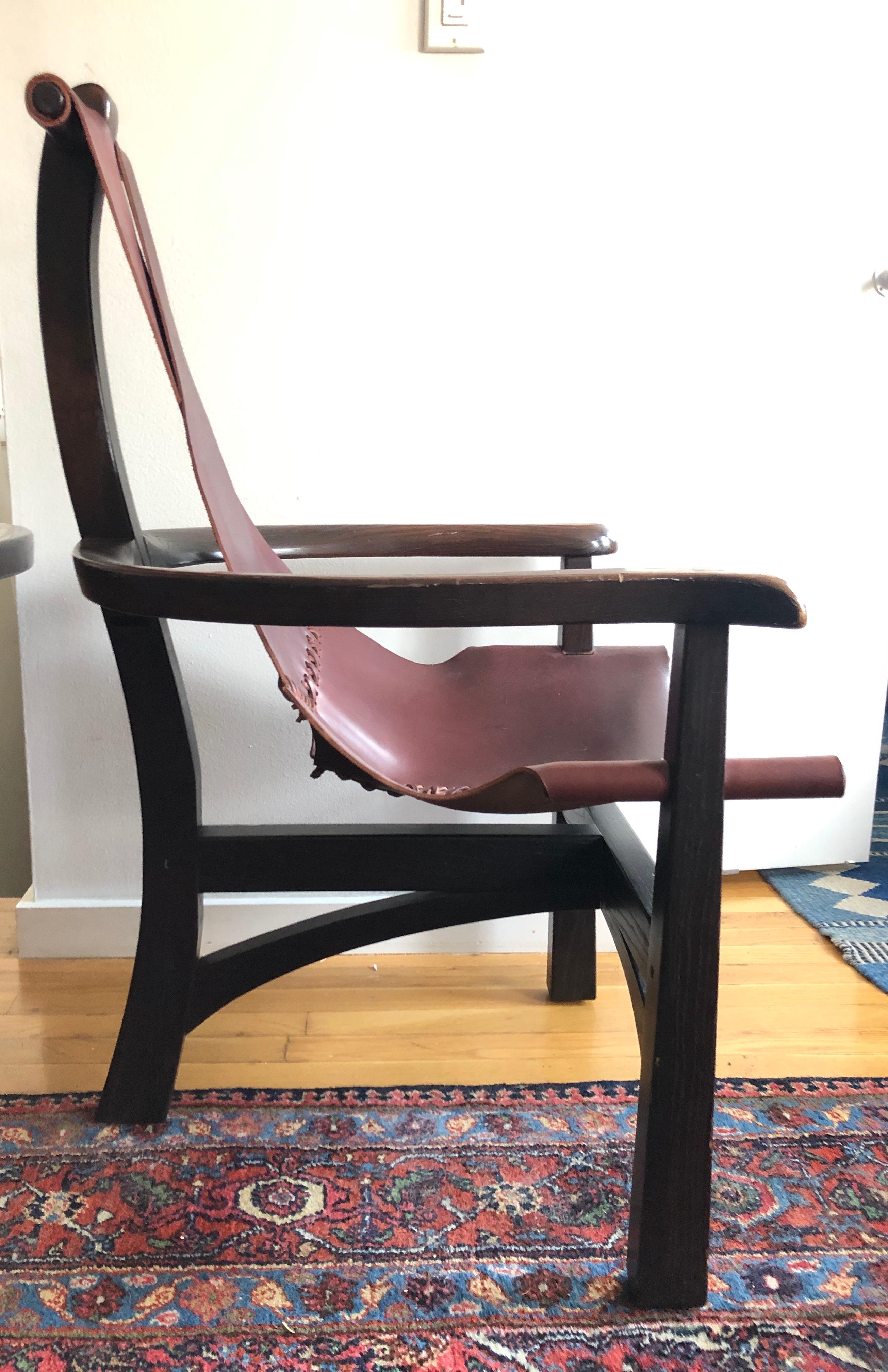 American Pair of California Studio Leather Sling Chairs