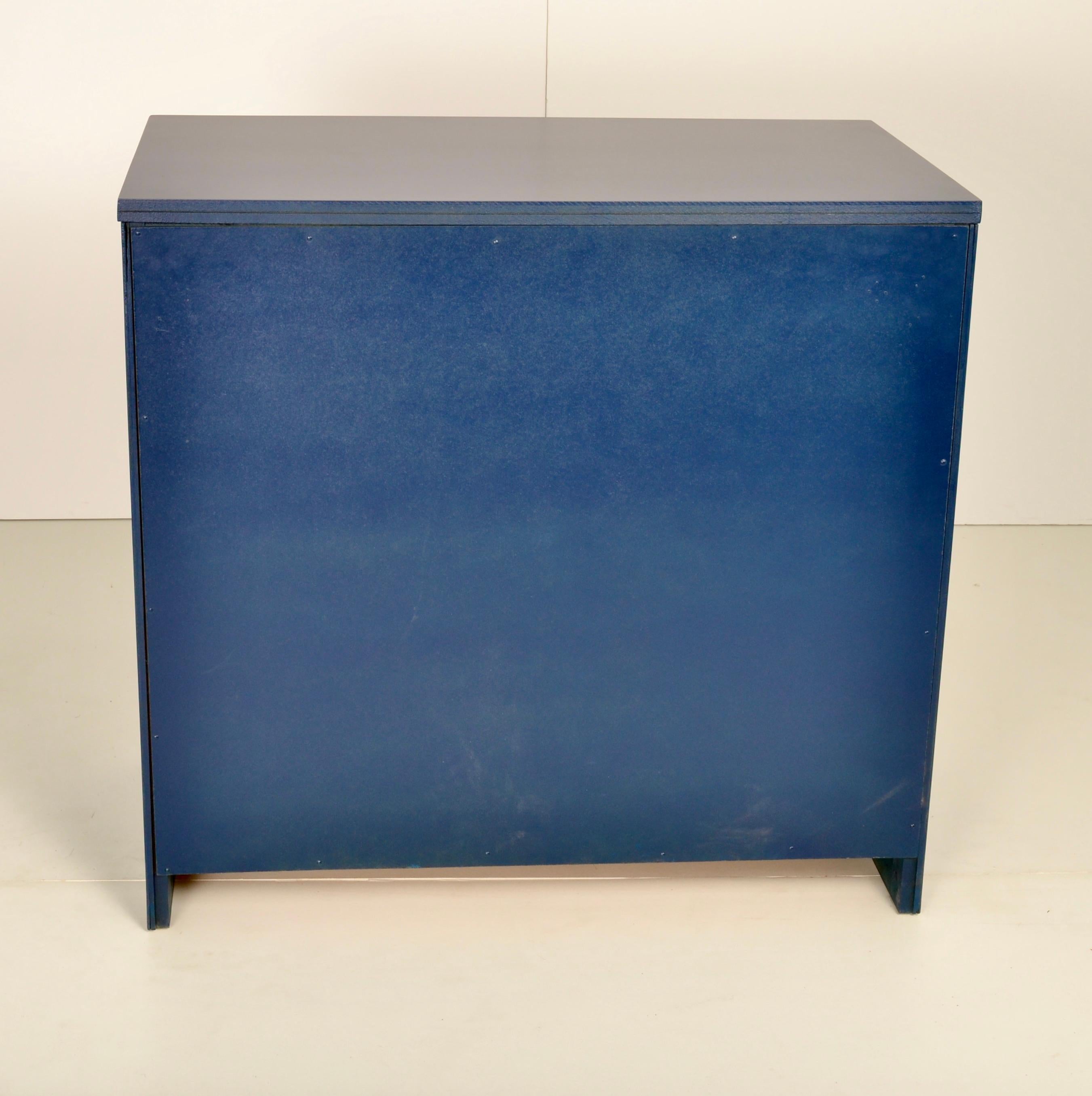 Pair Campaign-Style Chests, New Blue Lacquer 3