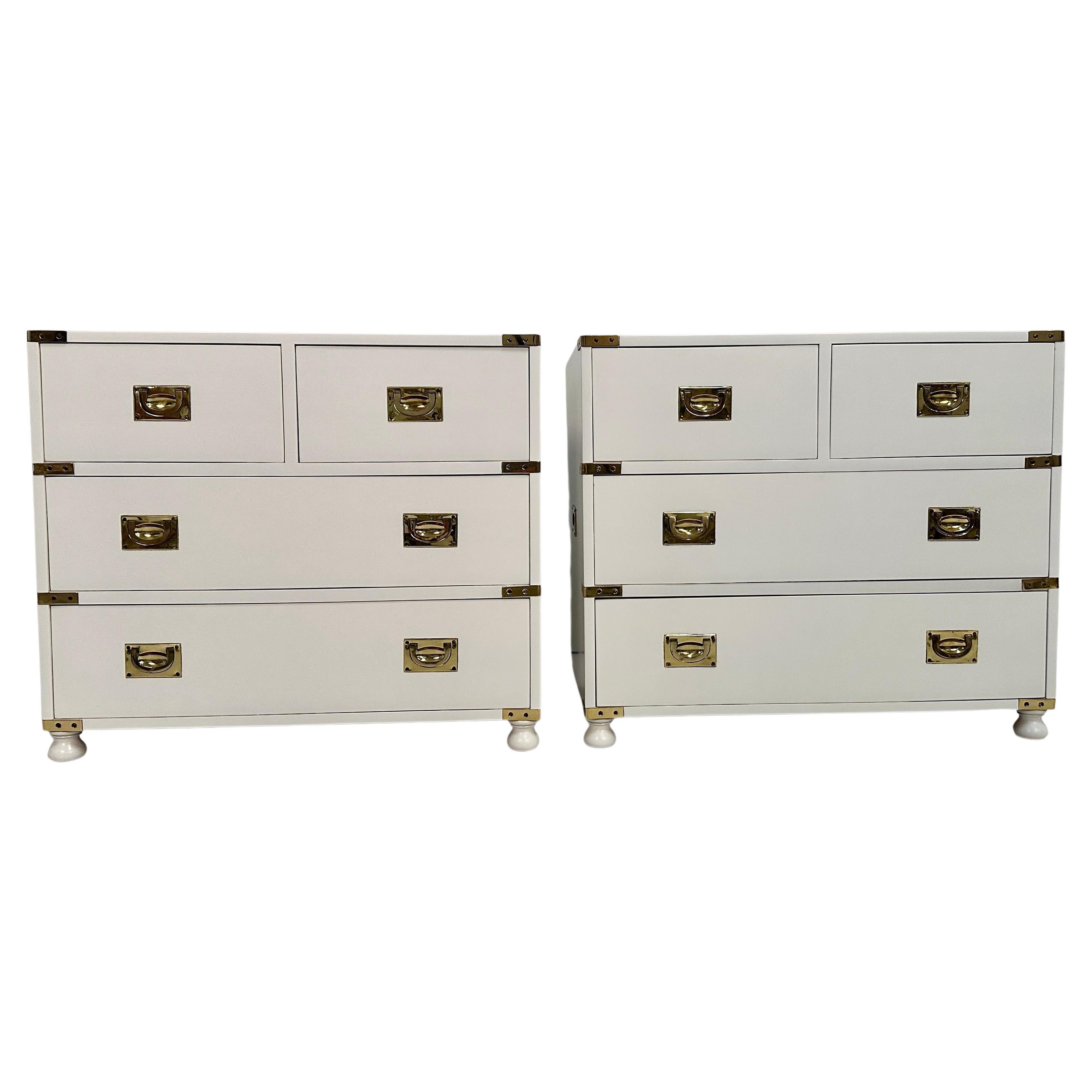 Pair Campaign Style Chests, USA c 1920s