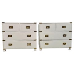 Pair Campaign Style Chests, USA c 1920s