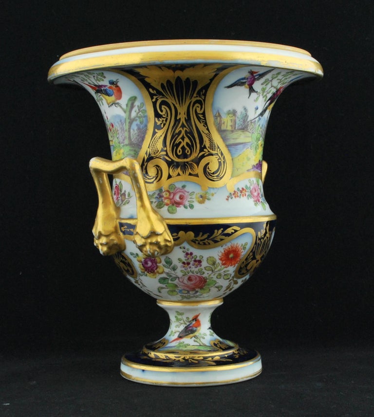 Pair of Campana Vases, Dublin Decorated, Derby Porcelain Works, circa 1810 3