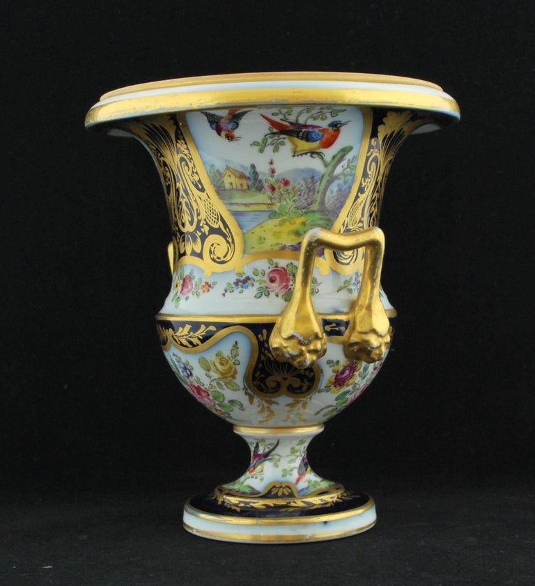 Pair of Campana Vases, Dublin Decorated, Derby Porcelain Works, circa 1810 4