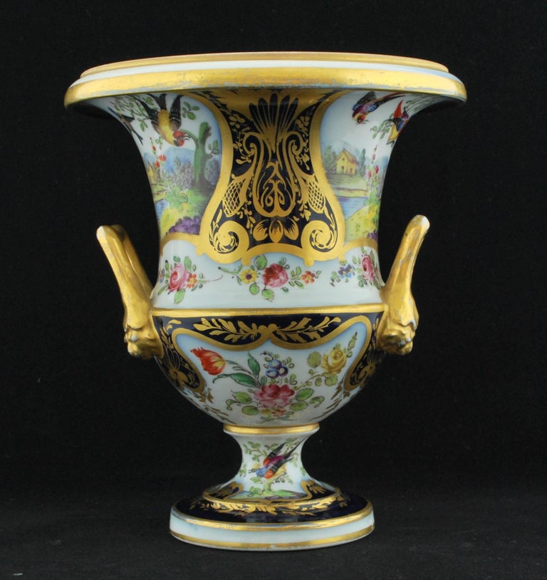 Pair of Campana Vases, Dublin Decorated, Derby Porcelain Works, circa 1810 5