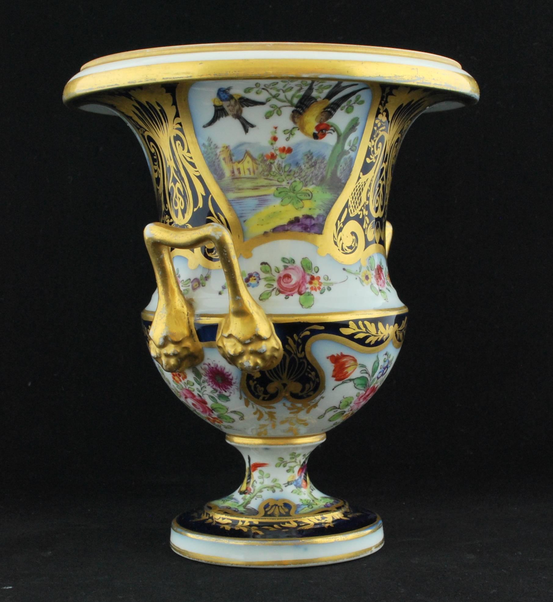 Pair of Campana Vases, Dublin Decorated, Derby Porcelain Works, circa 1810 6