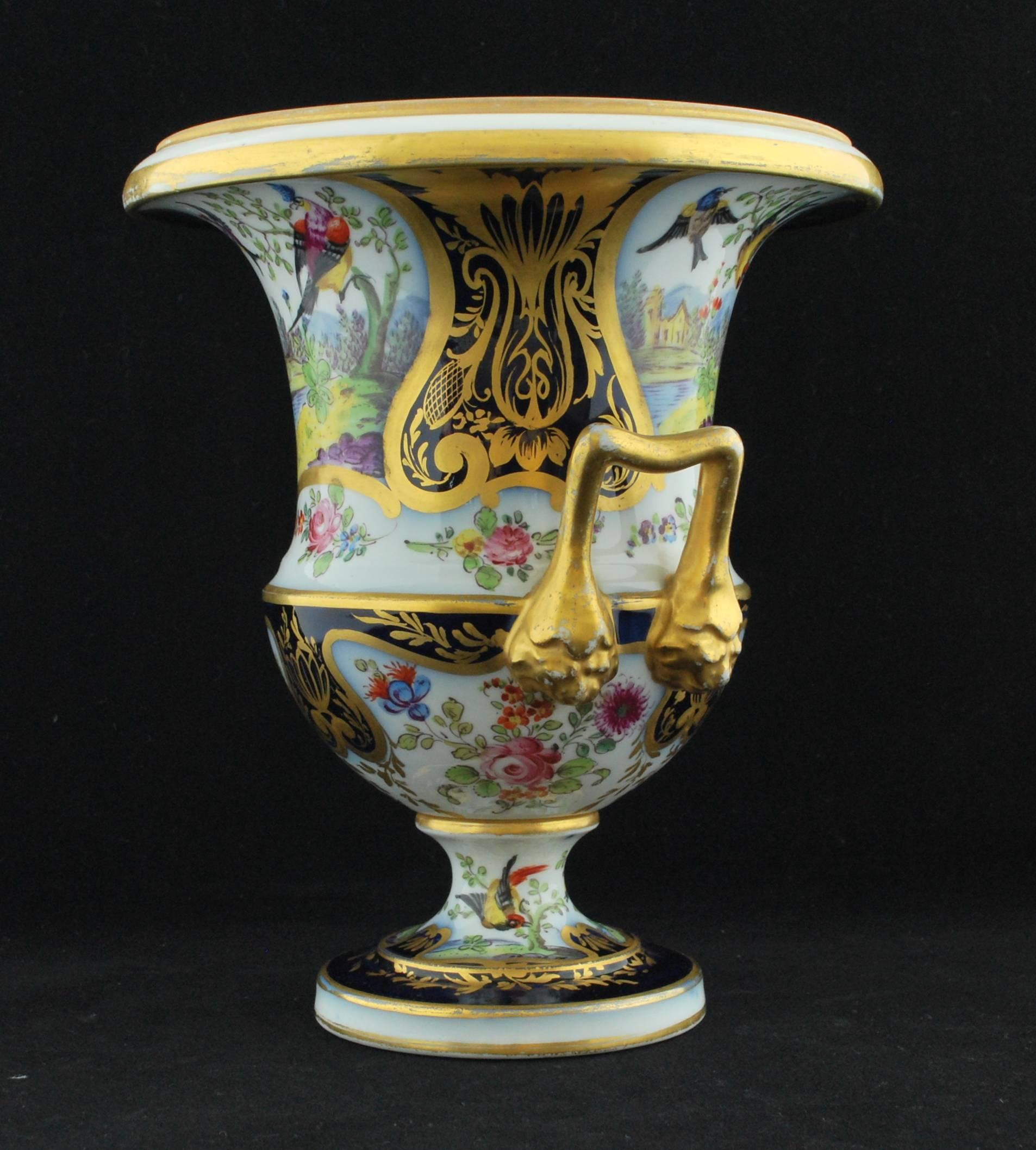 Pair of Campana Vases, Dublin Decorated, Derby Porcelain Works, circa 1810 7