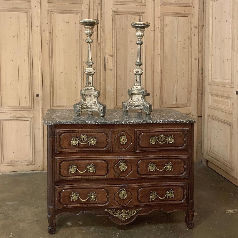 Pair of Candlesticks, 18th Century Italian Neoclassical Polychrome For Sale 6