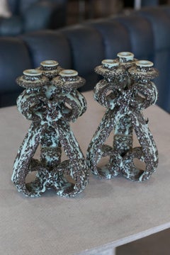 Pair of Candlesticks, Marius Giuge for Vallauris, France, 1950s