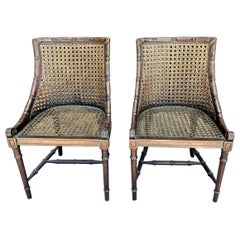 Pair of Caned Regency Style Side Chairs