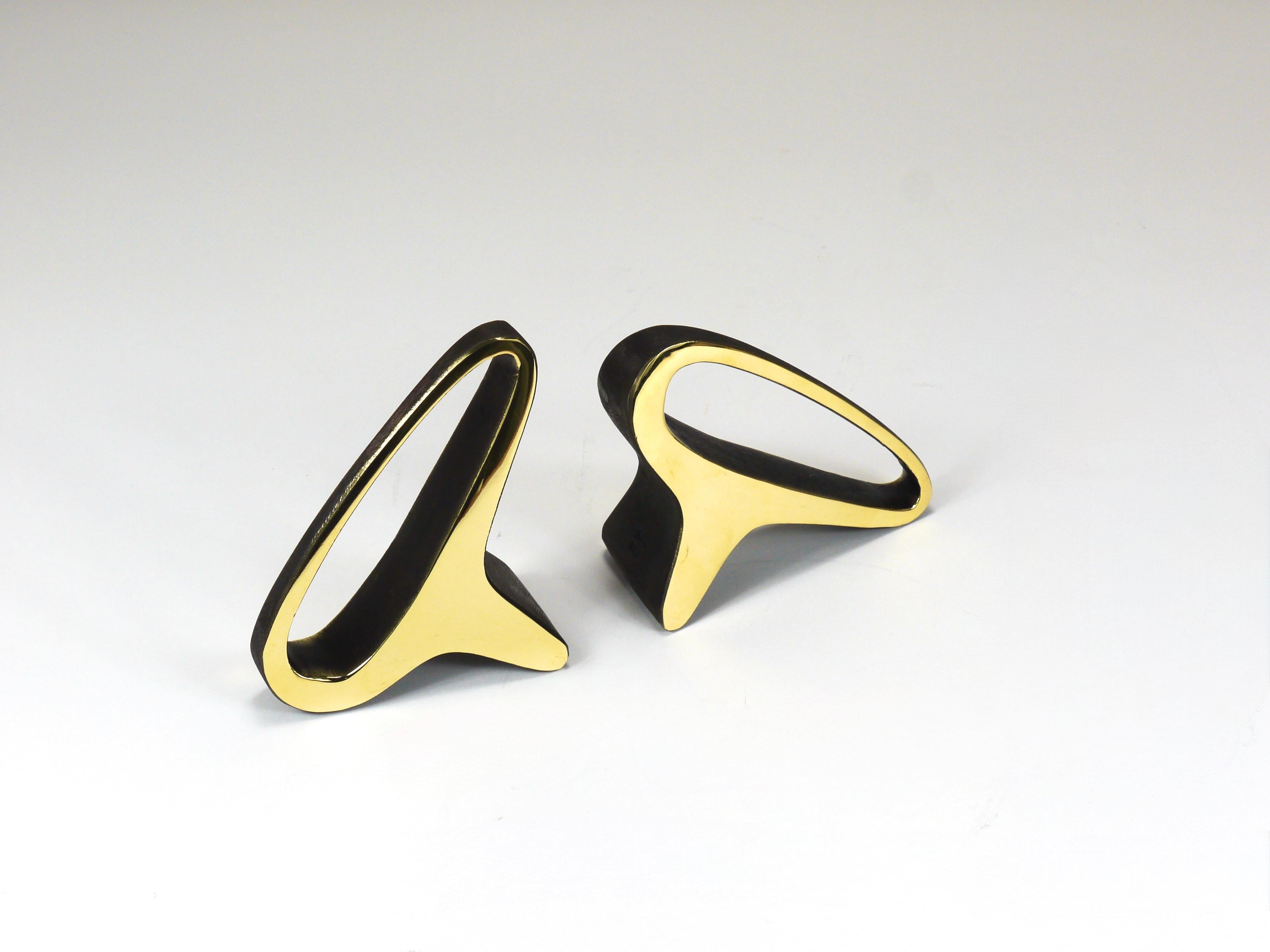 Pair Carl Auböck Mid-Century Earlobes Brass Bookends #3848, Vienna, Austria For Sale 7
