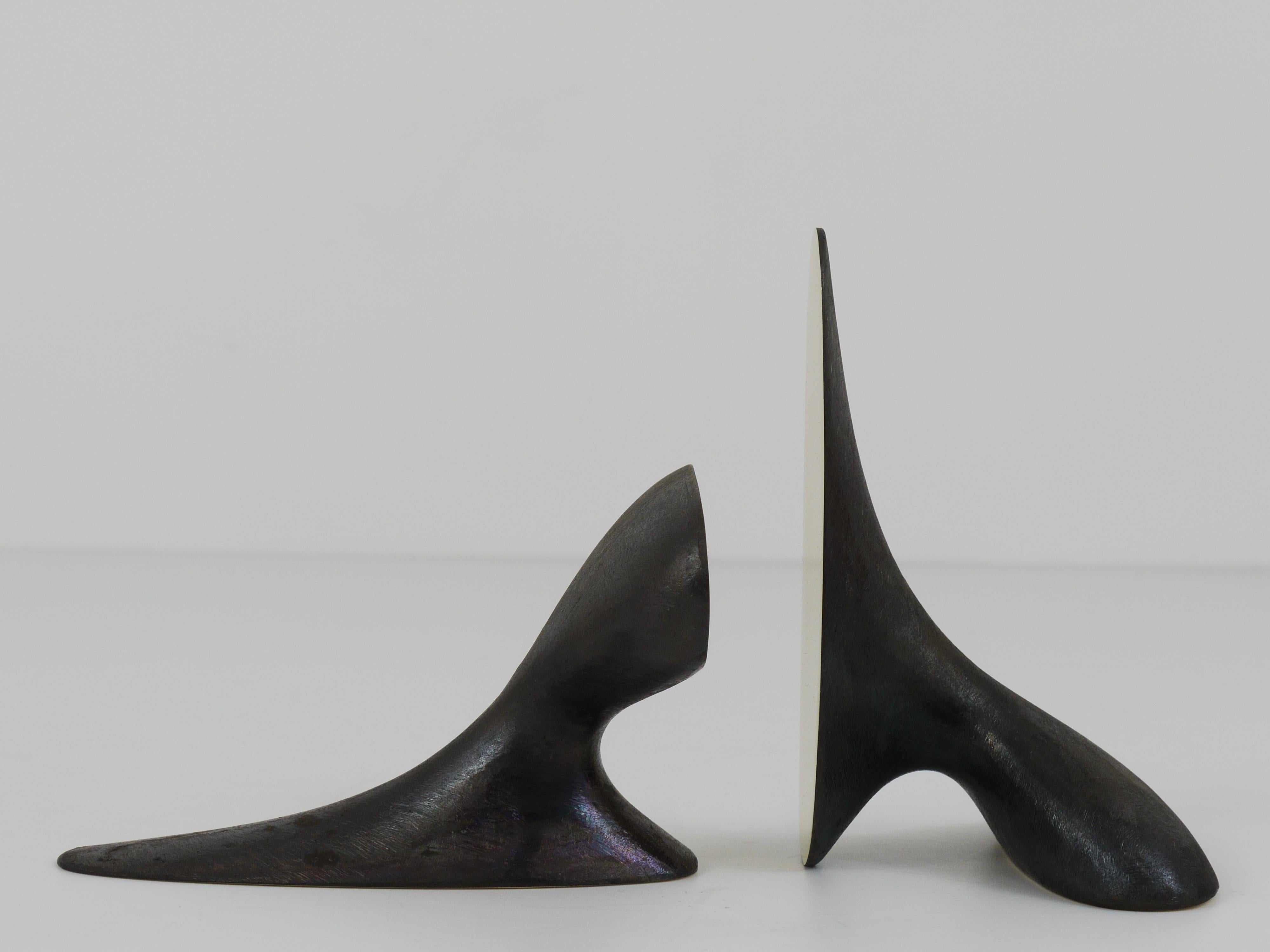 Austrian Pair Carl Auböck Minimalist Mid-Century Brass Bookends #3653, Vienna, Austria For Sale