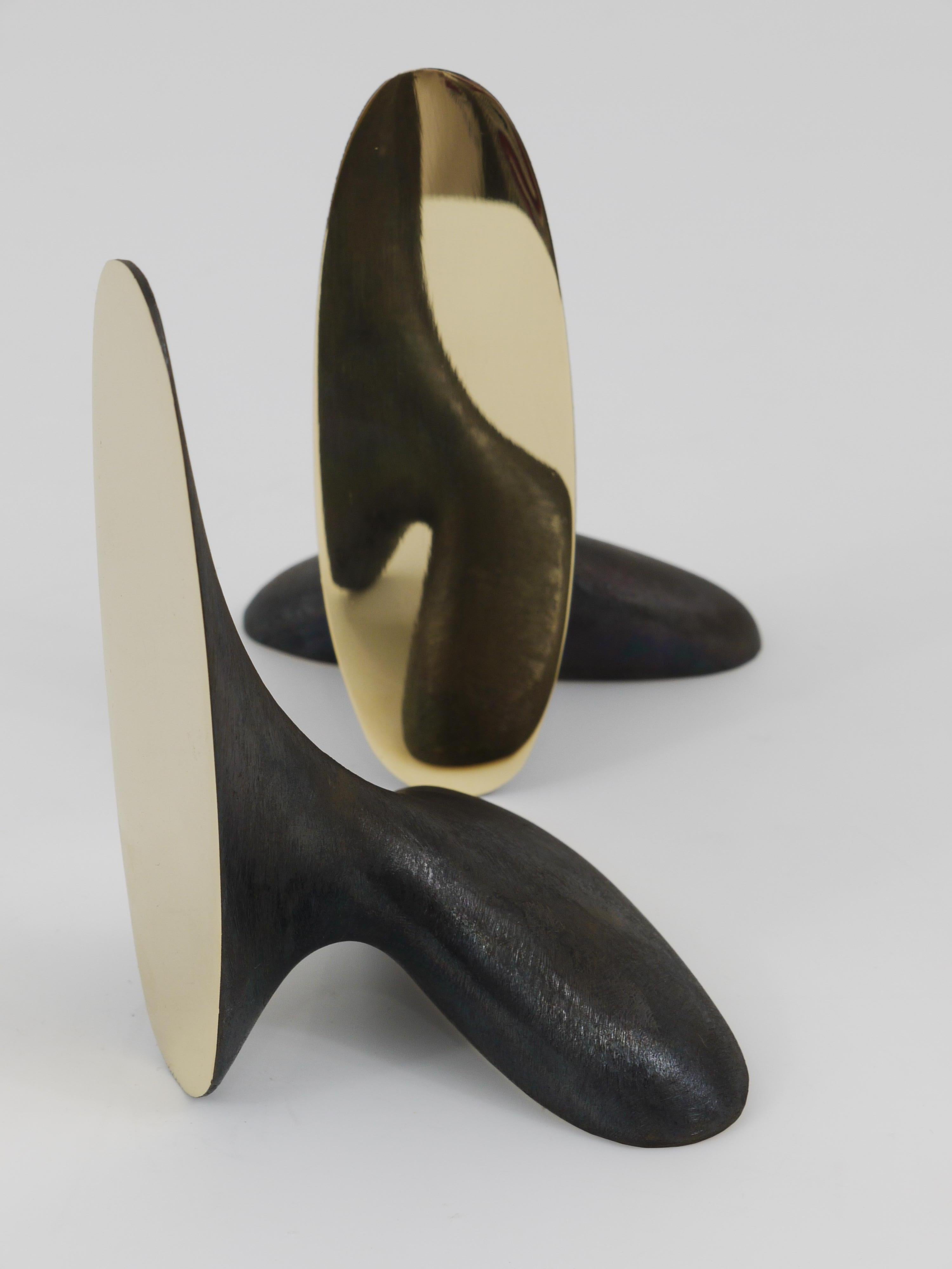 Pair Carl Auböck Minimalist Mid-Century Brass Bookends #3653, Vienna, Austria For Sale 2