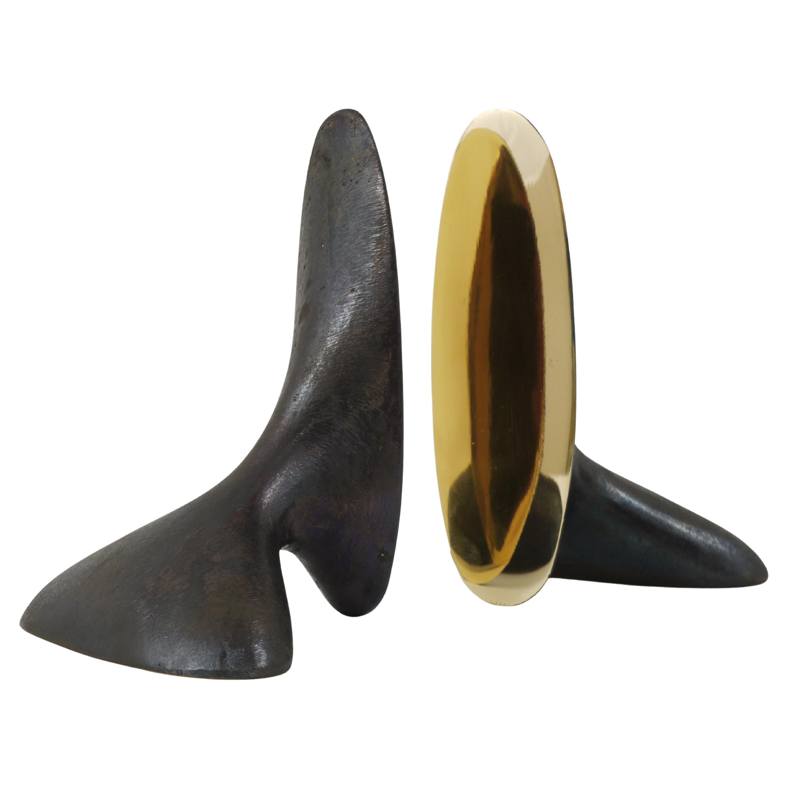 Pair Carl Auböck Minimalist Mid-Century Brass Bookends #3653, Vienna, Austria