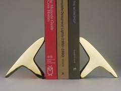 Coppia Carl Auböck, reggilibri minimalista in ottone della metà del secolo #3847, Vienna, Austria